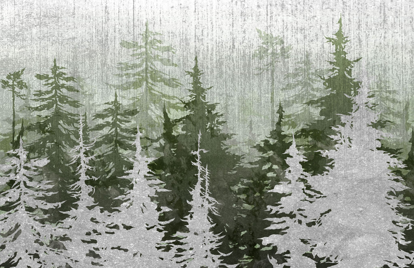 Tapet personalizat - SILVER GREEN PINE II