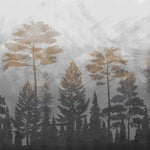 Tapet personalizat forest cu padure si copaci cu frunze de alama brass trees