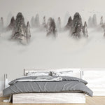 Tapet personalizat forest cu muntii tianzi din china aflati sub ceata tianzi mountains
