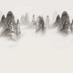 Tapet personalizat forest cu muntii tianzi din china aflati sub ceata tianzi mountains