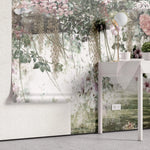 Tapet personalizat floral cu peisaj din natura pictat floral artwork