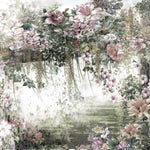 Tapet personalizat floral cu peisaj din natura pictat floral artwork