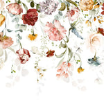 Tapet floral personalizat cu flori pictate in stil watercolor flower's veil