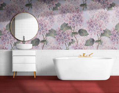 fototapet-personalizat-floral-cu-hortensii-mov-pe-un-fundal-albastru-deschis-hortensia