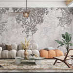 Tapet floral personalizat cu flori de magnolie pe fundal texturat magnolia