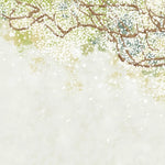 Tapet personalizat floral cu un copac inflorit alb pe un fundal vernil linistitor serenity tree