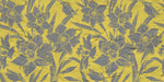 Tapet personalizat floral cu flori tropicale intr un contrast de galben gri cu efect de print pe beton in stil industrial tropical contrast