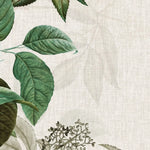 Tapet personalizat floral cu planta de iasomie sau lamaita pe un fundal texturat de panza white jasmin