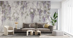 Tapet personalizat floral cu wisteria pe un perete din beton concrete wisteria
