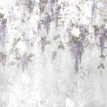Tapet personalizat floral cu wisteria pe un perete din beton concrete wisteria
