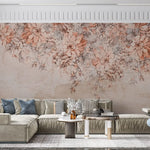 Tapet personalizat floral cu flori colorate pe un perete nude nude flower wall
