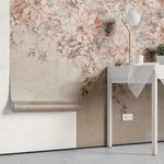 Tapet personalizat floral cu flori colorate pe un perete nude nude flower wall