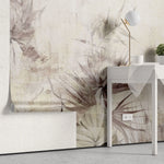 Tapet personalizat floral cu flori fade pe un fundal bej faiantat faded tile flowers