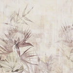 Tapet personalizat floral cu flori fade pe un fundal bej faiantat faded tile flowers