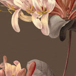 Fototapet personalizat floral cu flori texturate pe un fundal maro textured flowers
