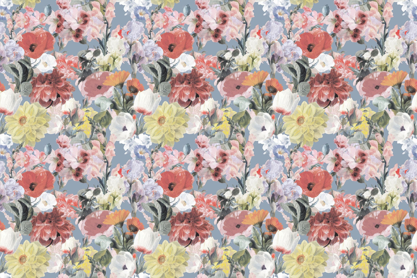 Tapet personalizat - RETRO PASTEL FLOWERS