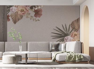 Tapet personalizat - PASTEL FLOWER WALL