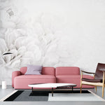 Tapet personalizat floral cu flori albe intr o atmosfera de vis white dream