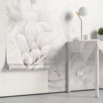 Tapet personalizat floral cu flori albe intr o atmosfera de vis white dream