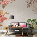 Tapet personalizat floral cu selecte de flori portretizate artistic art selection