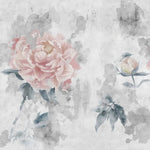 Tapet personalizat floral cu bujori infloriti pictati in pictura fada faded bloosom