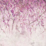 Tapet personalizat floral cu flori de wisteria in nuante de mov purple wistera