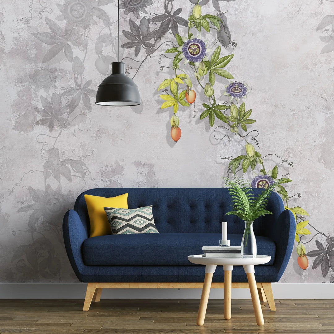 Tapet personalizat floral cu maces inflorit pe un fundal deschis bloomed rosehip light