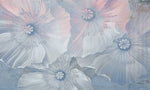 Tapet personalizat floral cu flori in pastel albastru pastel bloom
