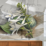 Tapet personalizat floral cu flori de mana maicii domnului pe un fundal texturat mary's flower