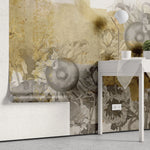 Tapet personalizat floral vintage cu flori de floarea soarelui vintage sunflowers