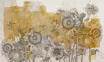 Tapet personalizat floral vintage cu flori de floarea soarelui vintage sunflowers