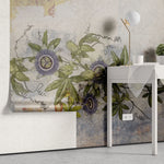 Tapet personalizat floral vintage cu flori de ciulin vintage thistle