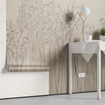 Tapet personalizat floral cu narcise desenate in creion daffodil sketch