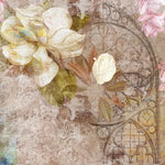 Tapet personalizat floral vintage cu flori de magnolie si iasomie vintage damask wall