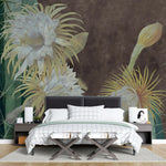 Tapet personalizat floral cu flori de cactus in stil grundge grunge cactus flowers