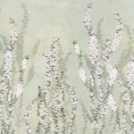 Tapet personalizat floral cu flori de iasomie stelata pe fundal verde menta minty star jasmine