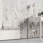 Tapet personalizat floral cu flori de iasomie stelata pe fundal albastru deschis blue star jasmine