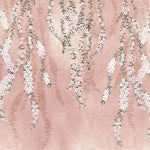 Tapet personalizat floral cu flori de iasomie stelata pe fundal rozaliu pink star jasmine