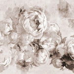 Tapet personalizat floral in stil fresca cu bujori albi peony fresque