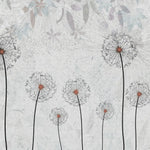 Tapet personalizat floral cu papadii pe un fundal albastru deschis light blue dandelions