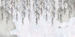 Tapet personalizat leaf cu salcie in tonuri gri pe perete de beton concrete weeping willow