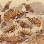 Tapet personalizat leaf cu funze maronii cu umbre pe un fundal cald brown leaves