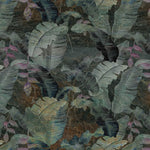 Tapet personalizat leaf cu frunze tropicale in tonuri inchise tropical dark leaves