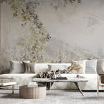 Tapet personalizat leaf cu frunze de pothos n'joy in contrast galben gri n'joy heaven