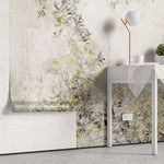 Tapet personalizat leaf cu frunze de pothos n'joy in contrast galben gri n'joy heaven