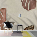 Tapet personalizat leaf cu frunze realiste de monstera cu umbre shadow monstera