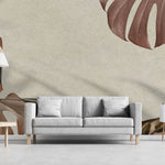 Tapet personalizat leaf cu frunze realiste de monstera cu umbre shadow monstera