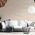 Tapet personalizat leaf cu funze de monstera rosii si negre umbre in stil boho boho monstera leaves