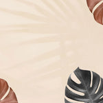Tapet personalizat leaf cu funze de monstera rosii si negre umbre in stil boho boho monstera leaves