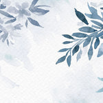 Tapet personalizat leaf cu frunze albastre pictate in stil watercolor pe un fundal alb texturat navy leaves